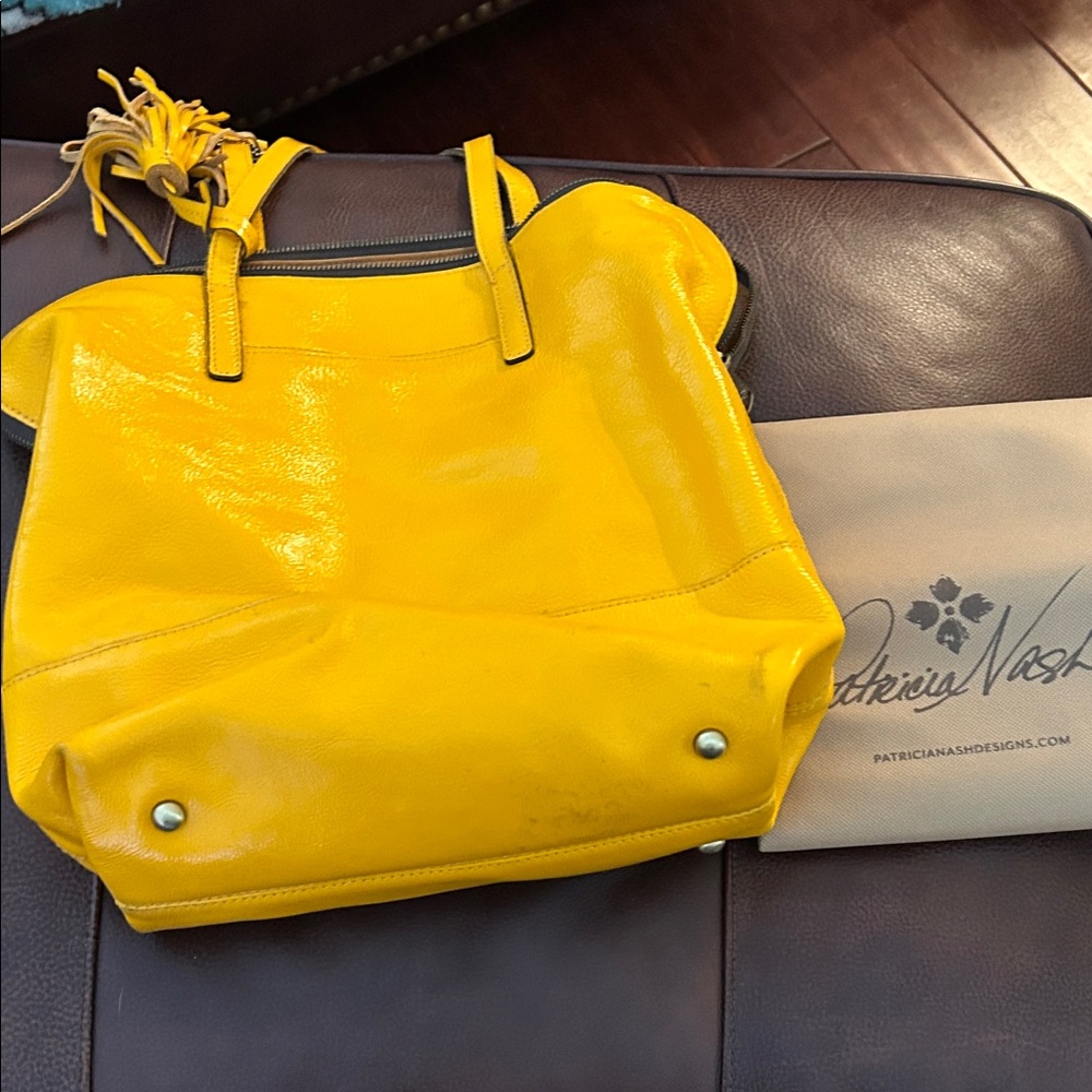 Patricia Nash Vibrant Yellow Tote, with dust bag